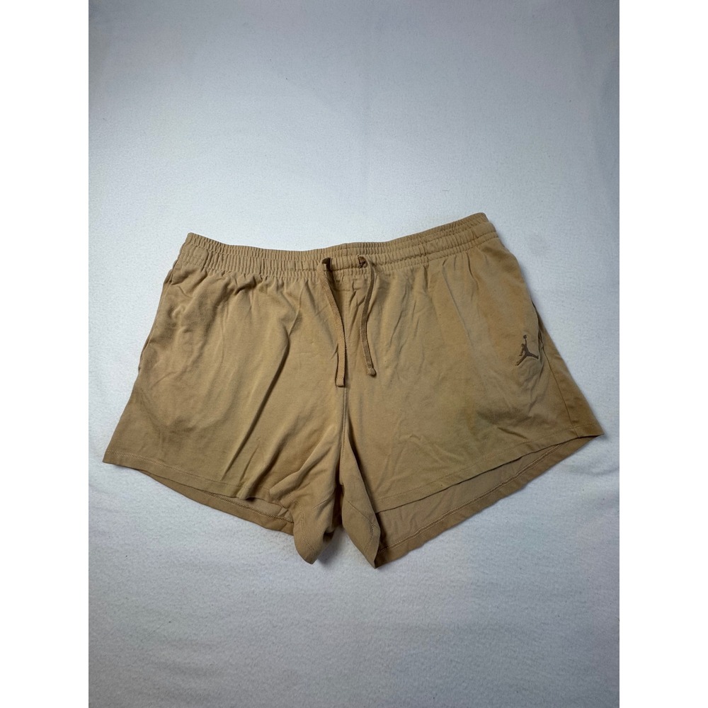 Athleisure Jordan Mens XL Athletic Shorts Tan Embroidered Jumpman Cotton